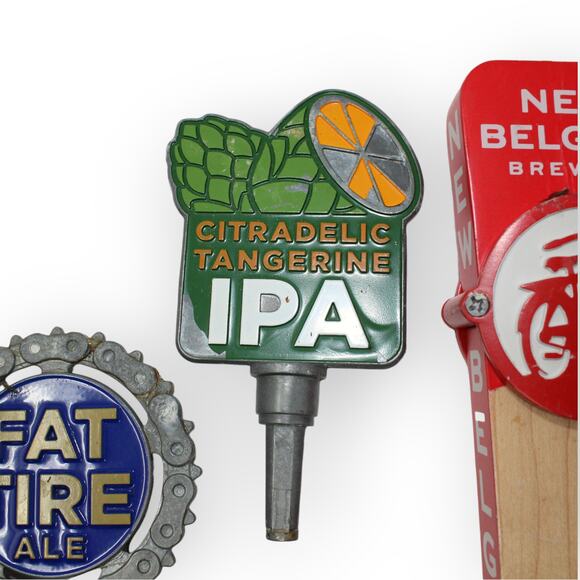 2 New Belgium Brewing Tap Handles FAT TIRE Ale & Citradelic Tangerine IPA - Picture 5 of 11